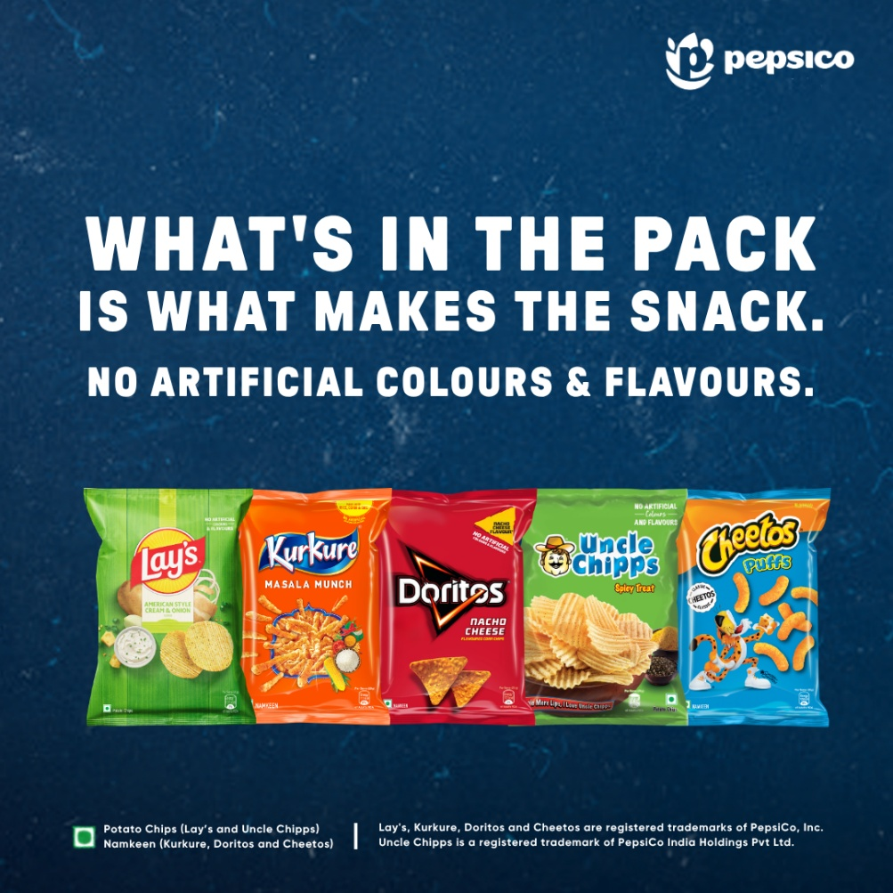 PEPSICO INDIA HIGHLIGHTS ‘NO ARTIFICIAL COLOURS AND FLAVOURS’ ACROSS FOODS PORTFOLIO, BRINGING INGREDIENT TRANSPARENCY INTO SHARPER FOCUS